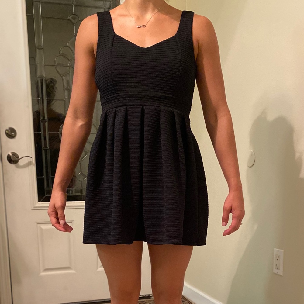 Black Babydoll Dress with Heart Back Cutout